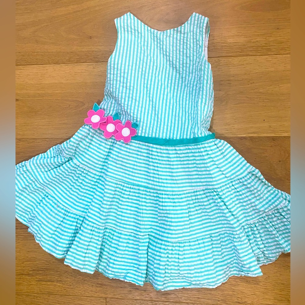 Florence Eiseman Blue and White Striped Dress